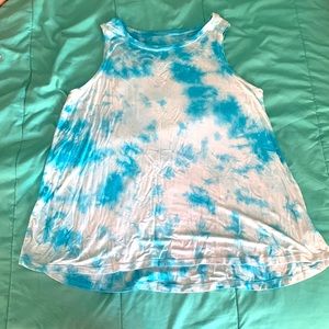 White and blue tie dye tank top, 20 Plus Justice